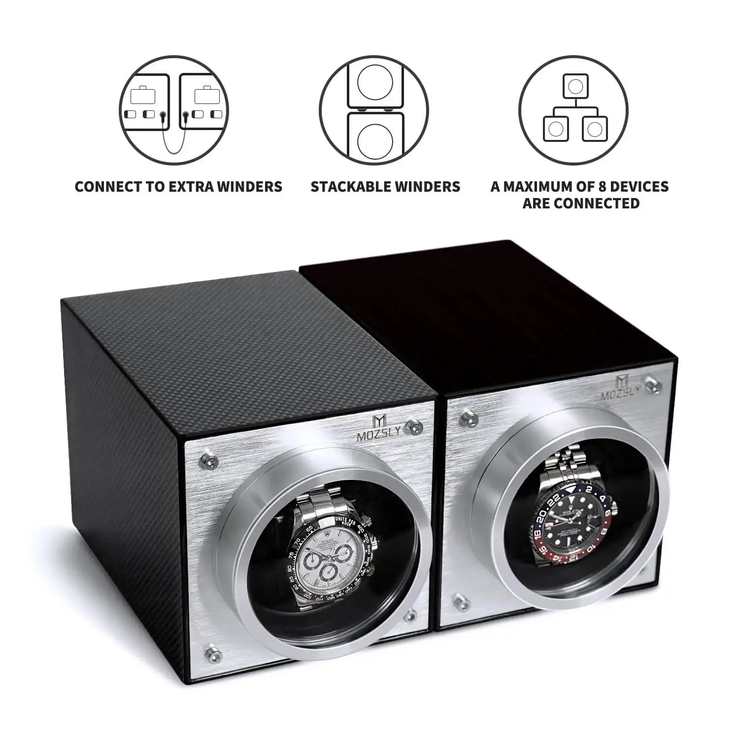 MOZSLY® Single Watch Winder - Classic Wood Grain Paint - Image 4