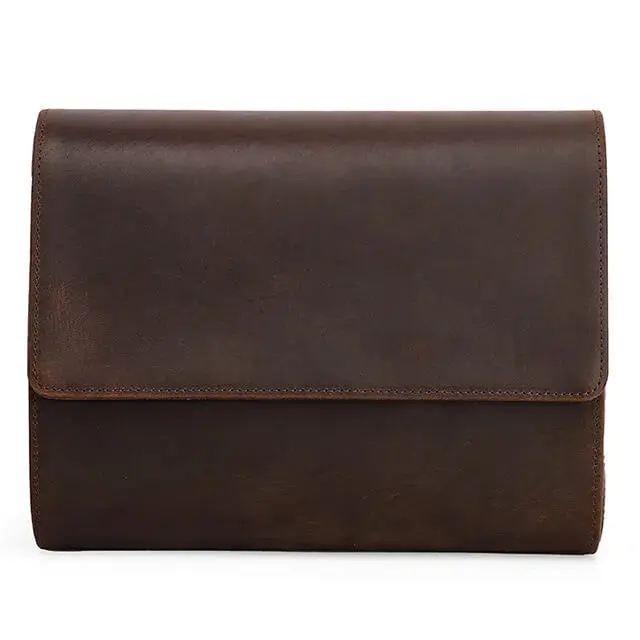 Coffee Genuine Leather Watch Roll Travel Case For 6 Watches - Image 7