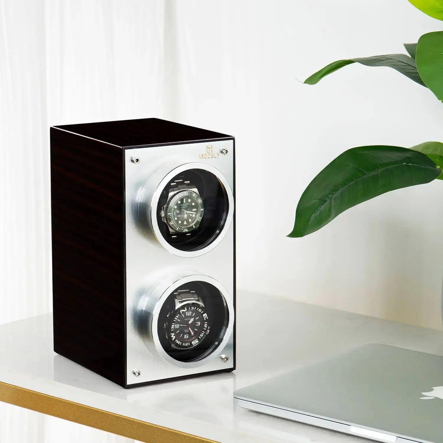 MOZSLY® Double Watch Winder - Red Wood Box Piano Paint - Image 7