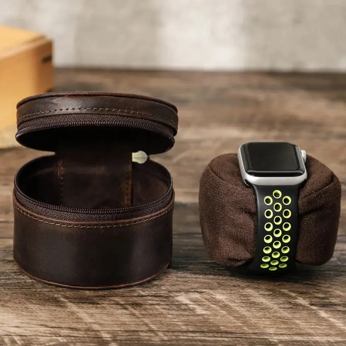 Single Genuine Leather Luxury Portable Watch Travel Roll - Image 5