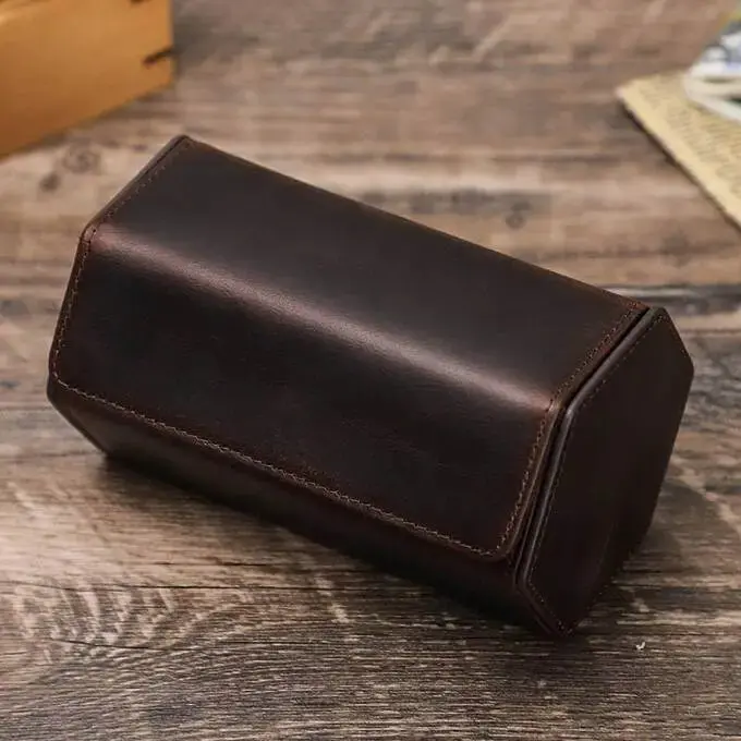 Men's Leather Watch Travel Organizer for 2 Watch - Image 4