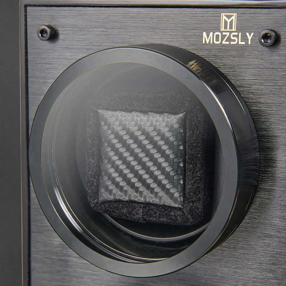 MOZSLY® Black Knight Double Watch Winder -Black Carbon Brazed Piano Paint - Image 4