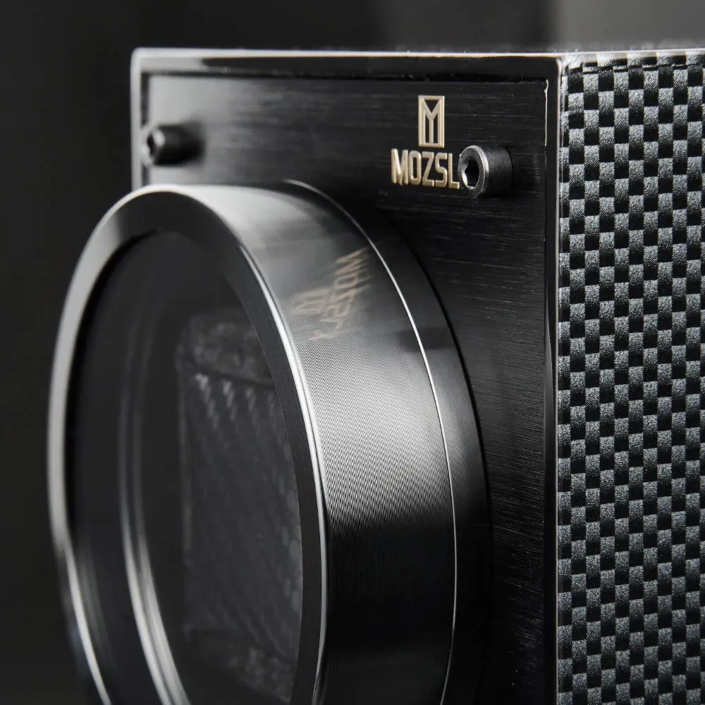 MOZSLY® Black Knight Double Watch Winder -Black Carbon Brazed Piano Paint - Image 6