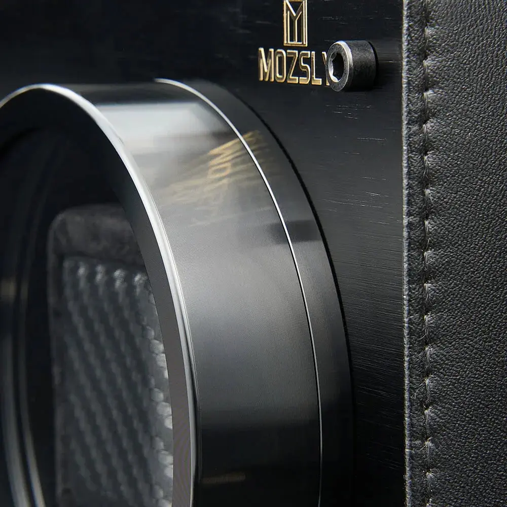 MOZSLY® Black Knight Double Watch Winder - Black Leather - Image 3