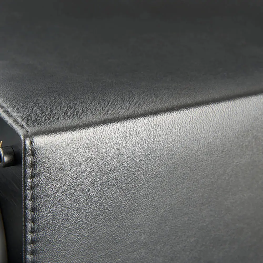 MOZSLY® Black Knight Double Watch Winder - Black Leather - Image 4