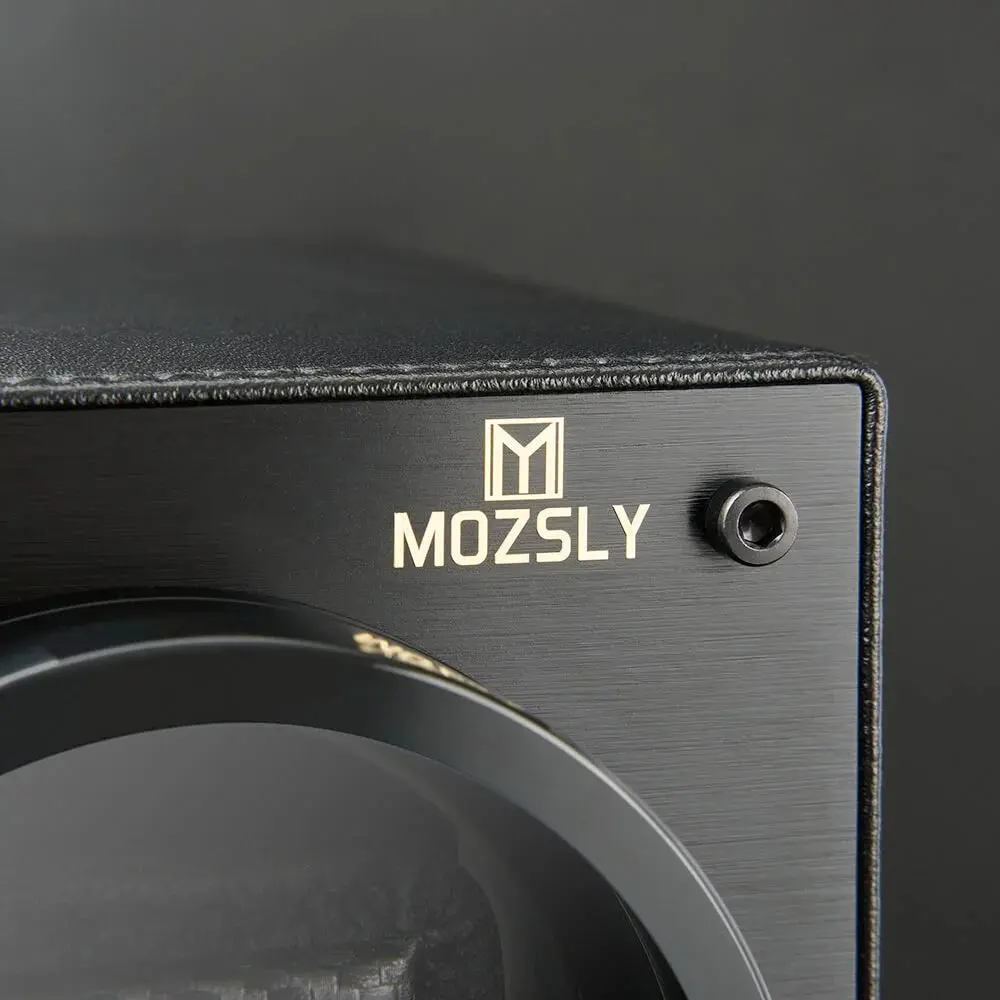 MOZSLY® Black Knight Double Watch Winder - Black Leather - Image 6
