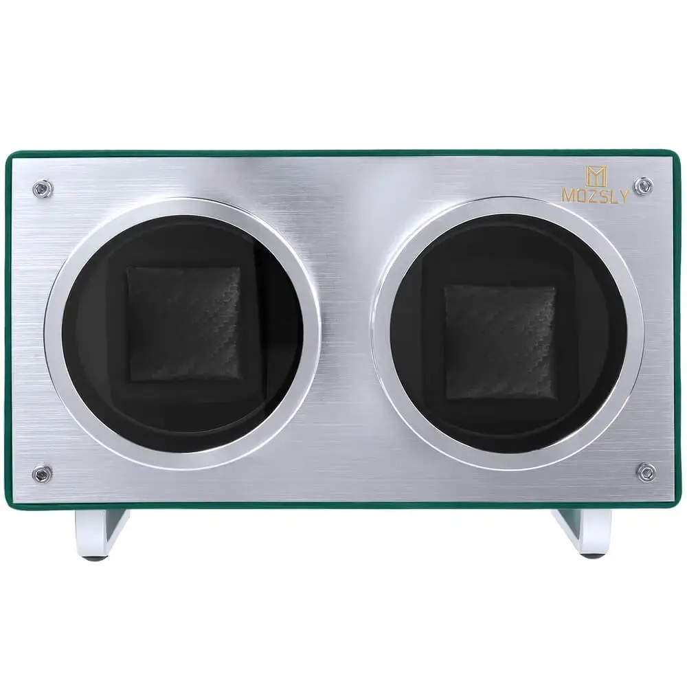 MOZSLY® Double Watch Winder - Green Leather - Image 4