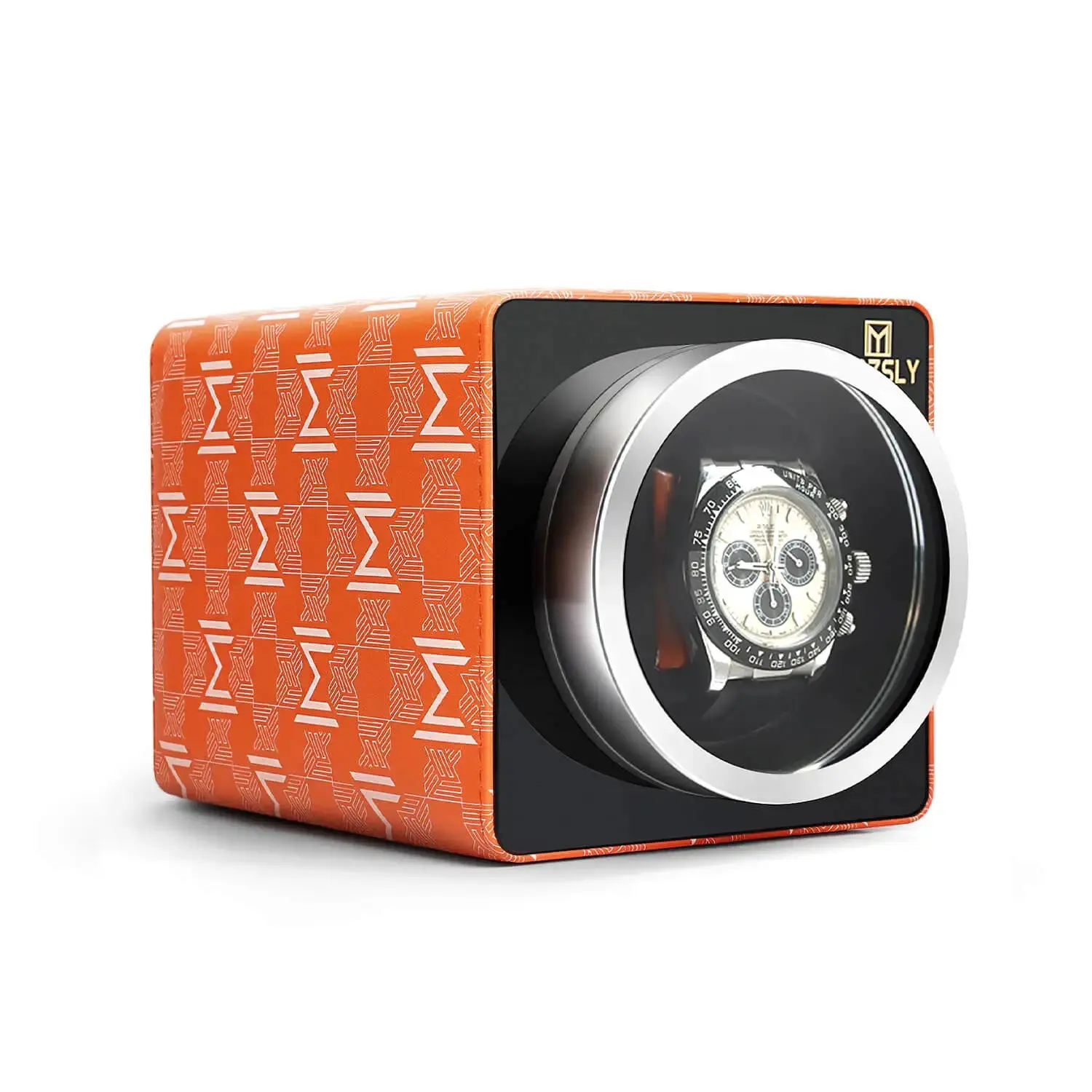 MOZSLY® Single Watch Winder - Orange Retro Prints