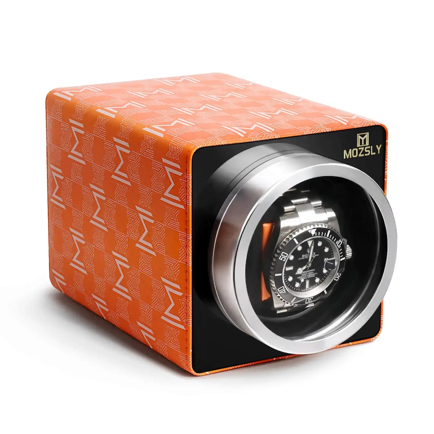 MOZSLY® Single Watch Winder - Orange Retro Prints - Image 2