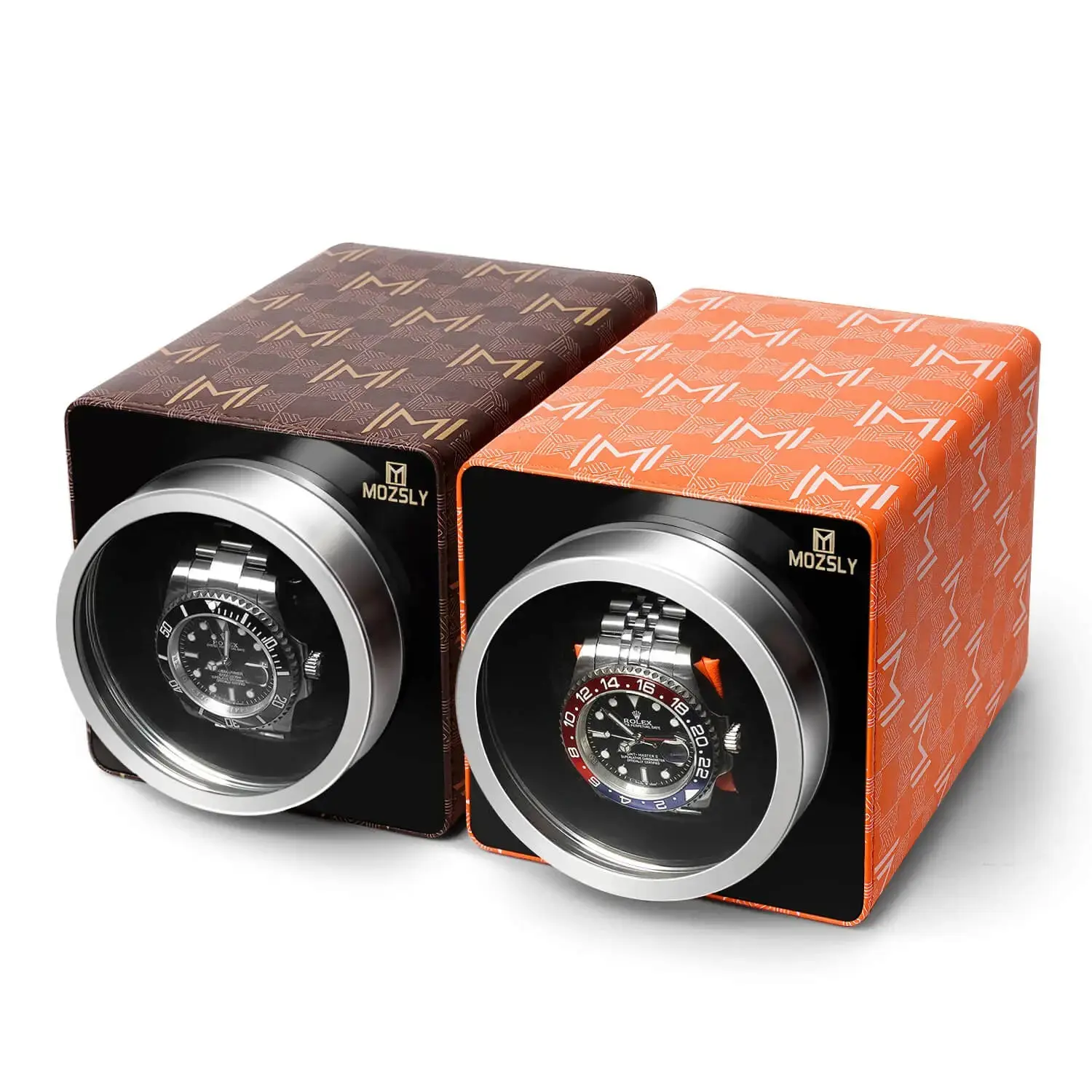 MOZSLY® Single Watch Winder - Orange Retro Prints - Image 3
