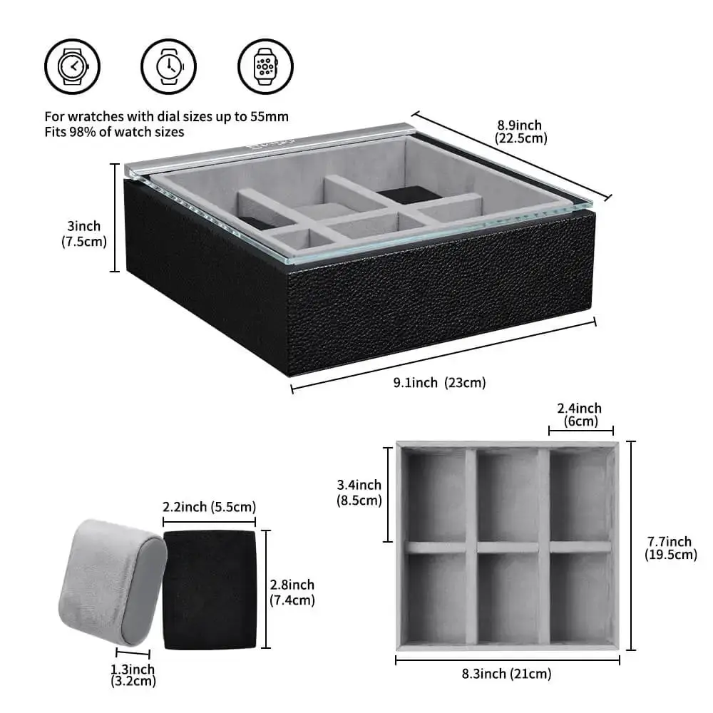 MOZSLY Luxury 6 Watch Display Box-The Architect · NOX - Image 7