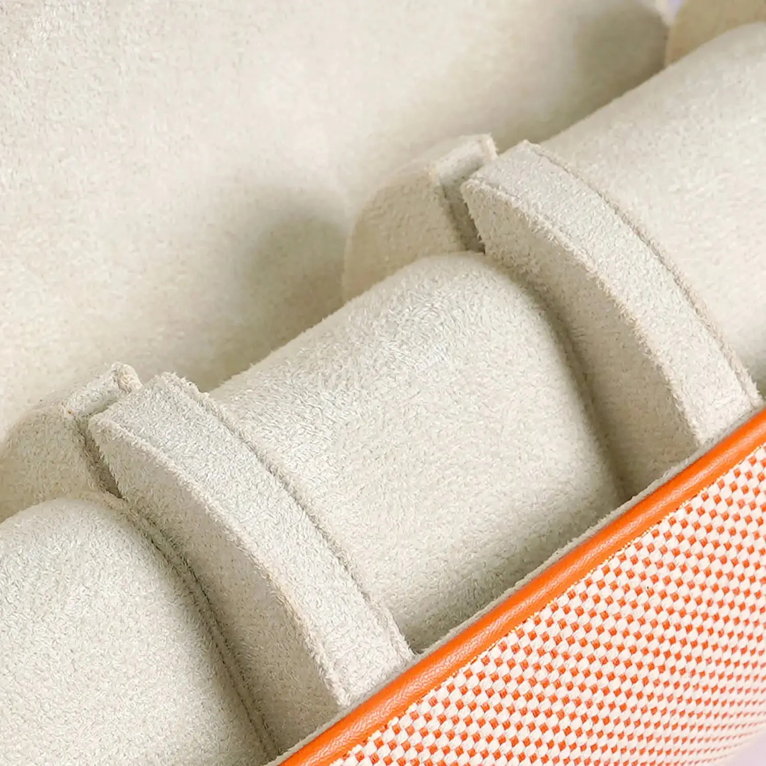 MOZSLY Travel Watch Roll for 3 Watches-Elegant Orange-White - Image 4