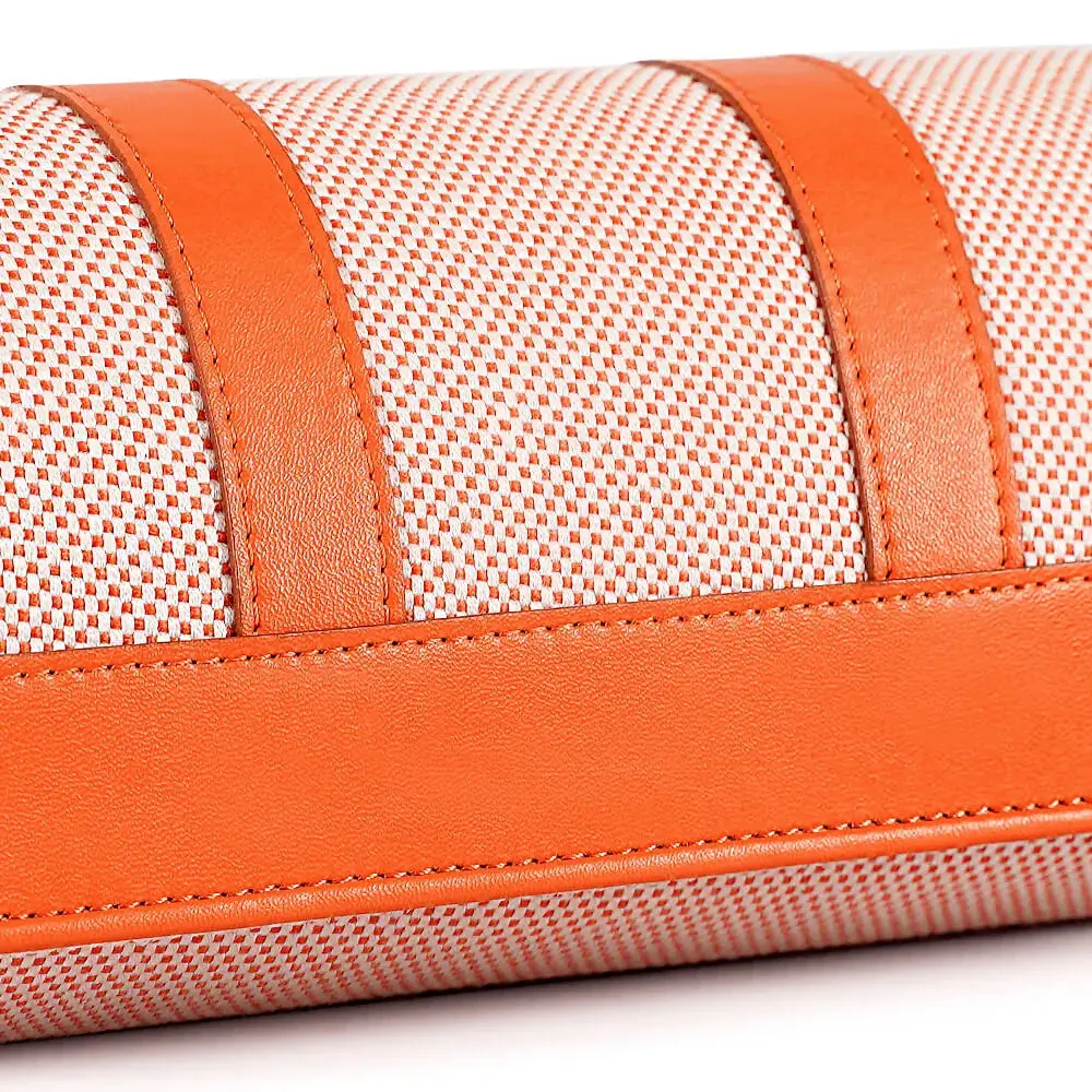 MOZSLY Travel Watch Roll for 3 Watches-Elegant Orange-White - Image 5
