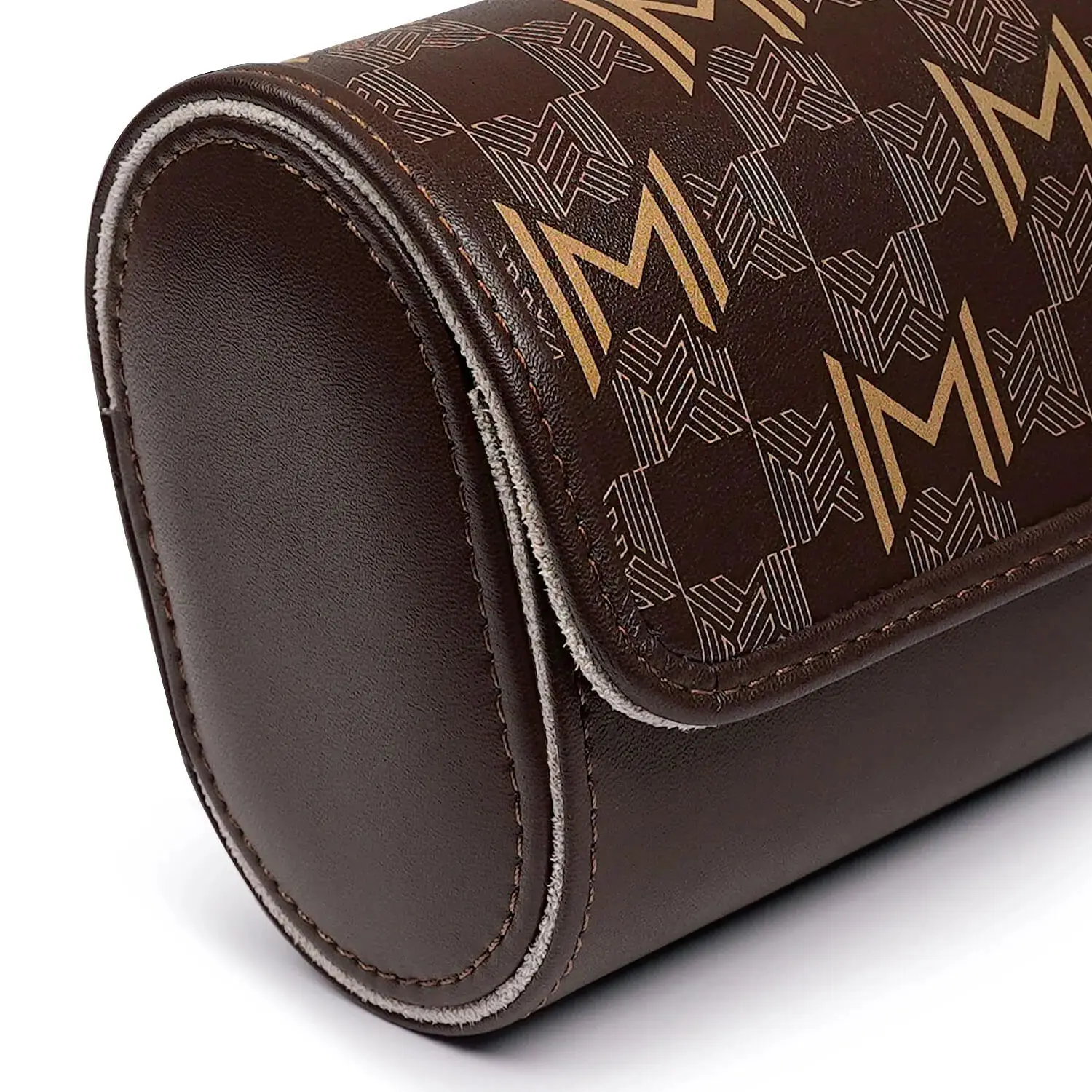 MOZSLY Watch Roll Travel Case 3 Slots - Brown Retro Prints - Image 5