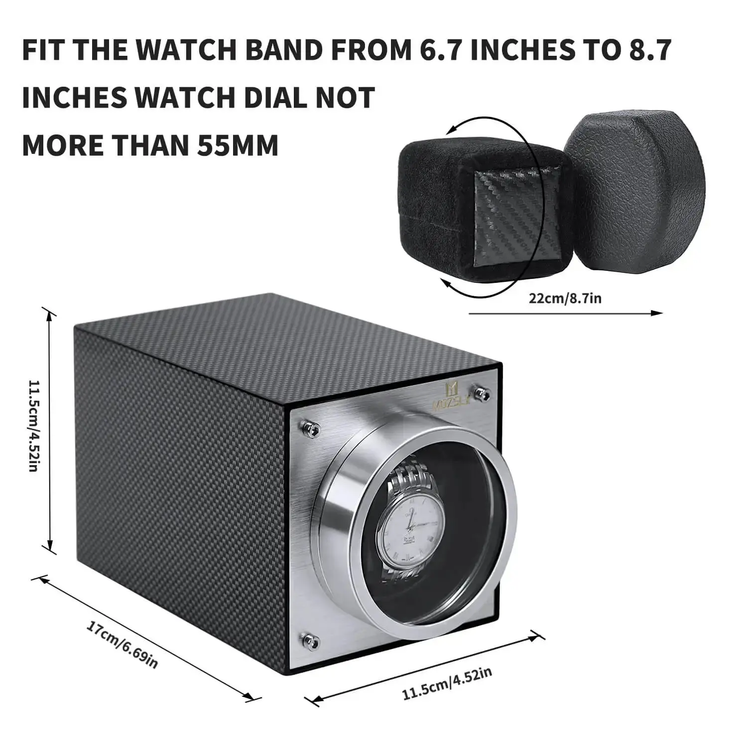 MOZSLY® Single Watch Winder - Carbon Fiber Paint - Image 3