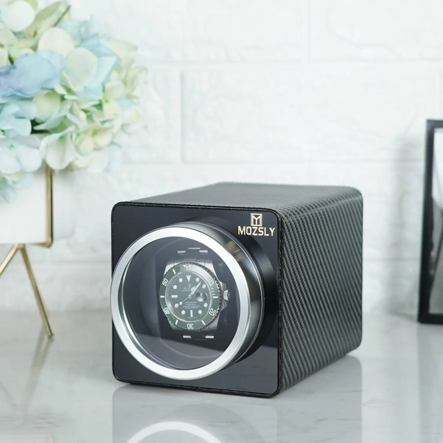 MOZSLY® Single Watch Winder - Carbon Fiber Leather - Image 7
