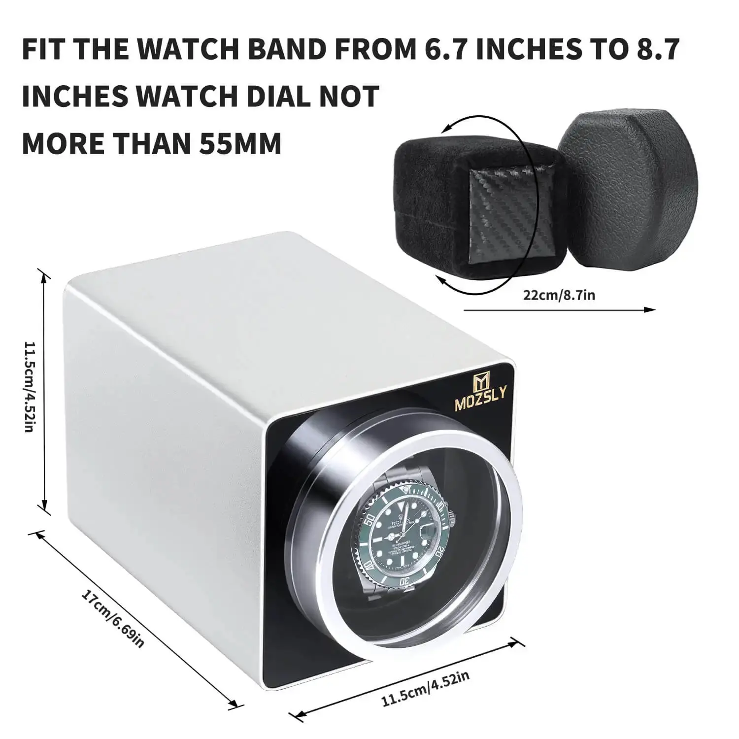 MOZSLY® Single Watch Winder - Space metal  Silver - Image 4