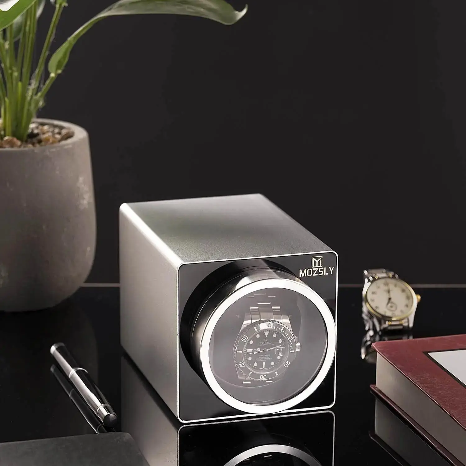 MOZSLY® Single Watch Winder - Space metal  Silver - Image 6