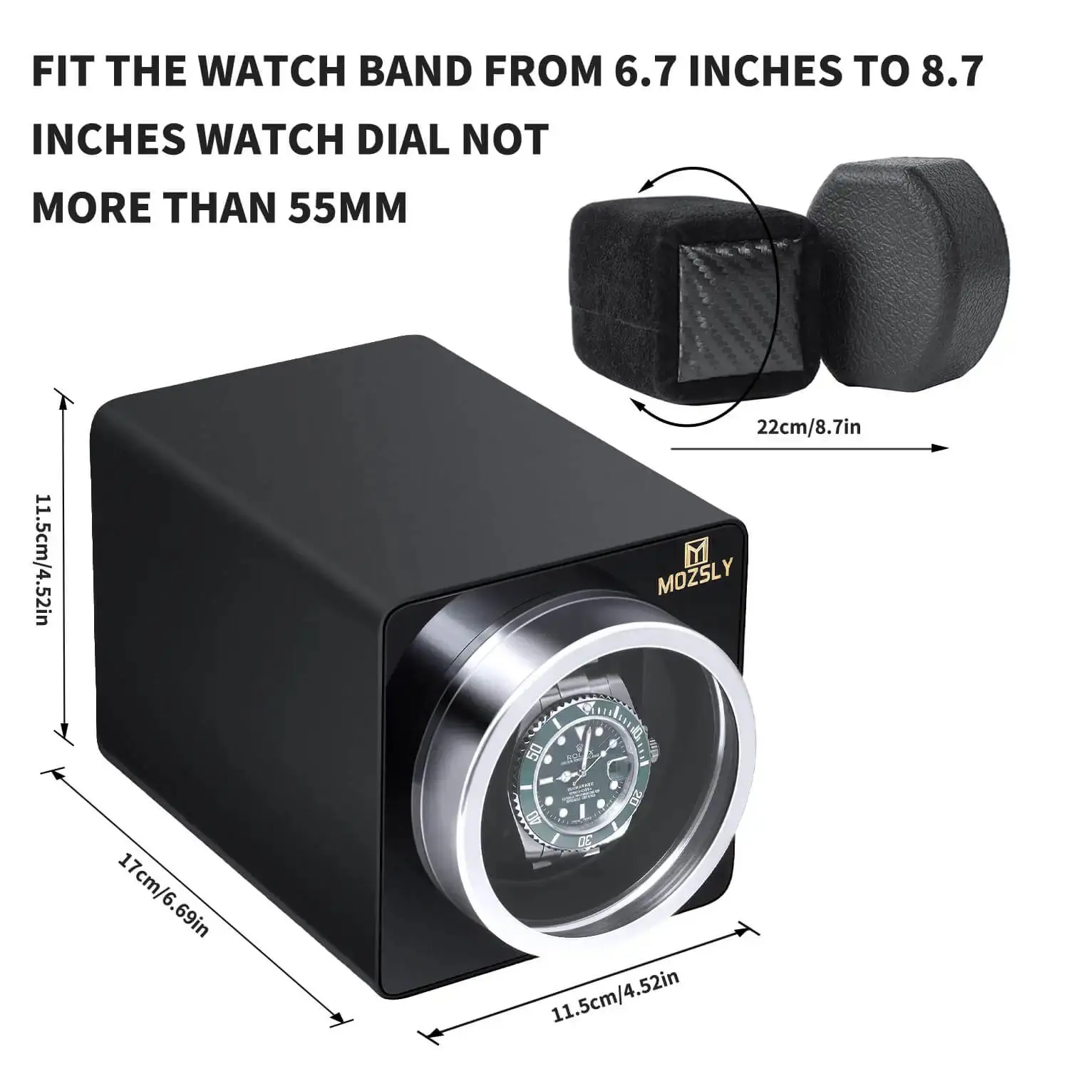 MOZSLY® Single Watch Winder - Space metal Black - Image 3