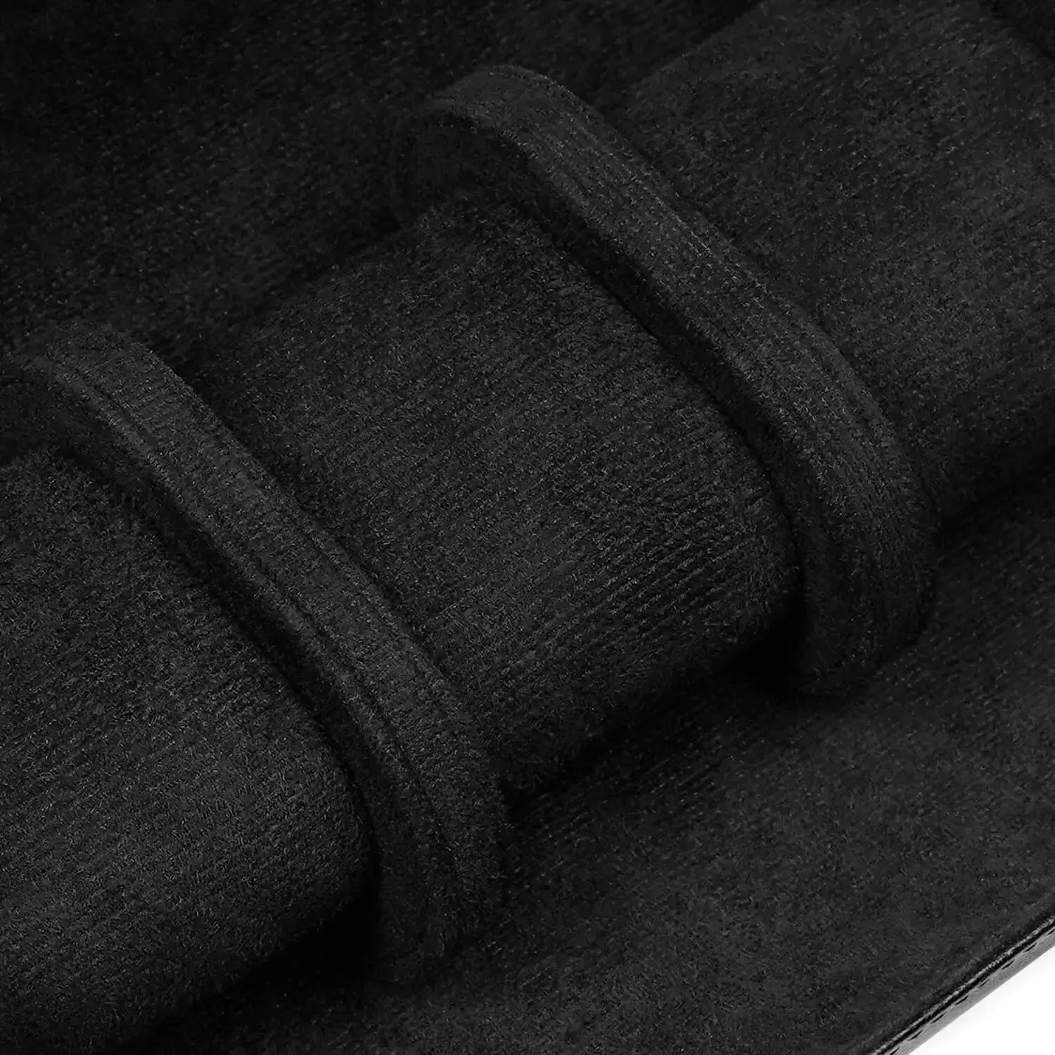 Watch Storage Organizer Roll Travel Case Vegan Leather-Black 3 Slots - Image 3